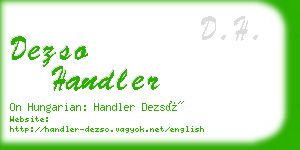 dezso handler business card